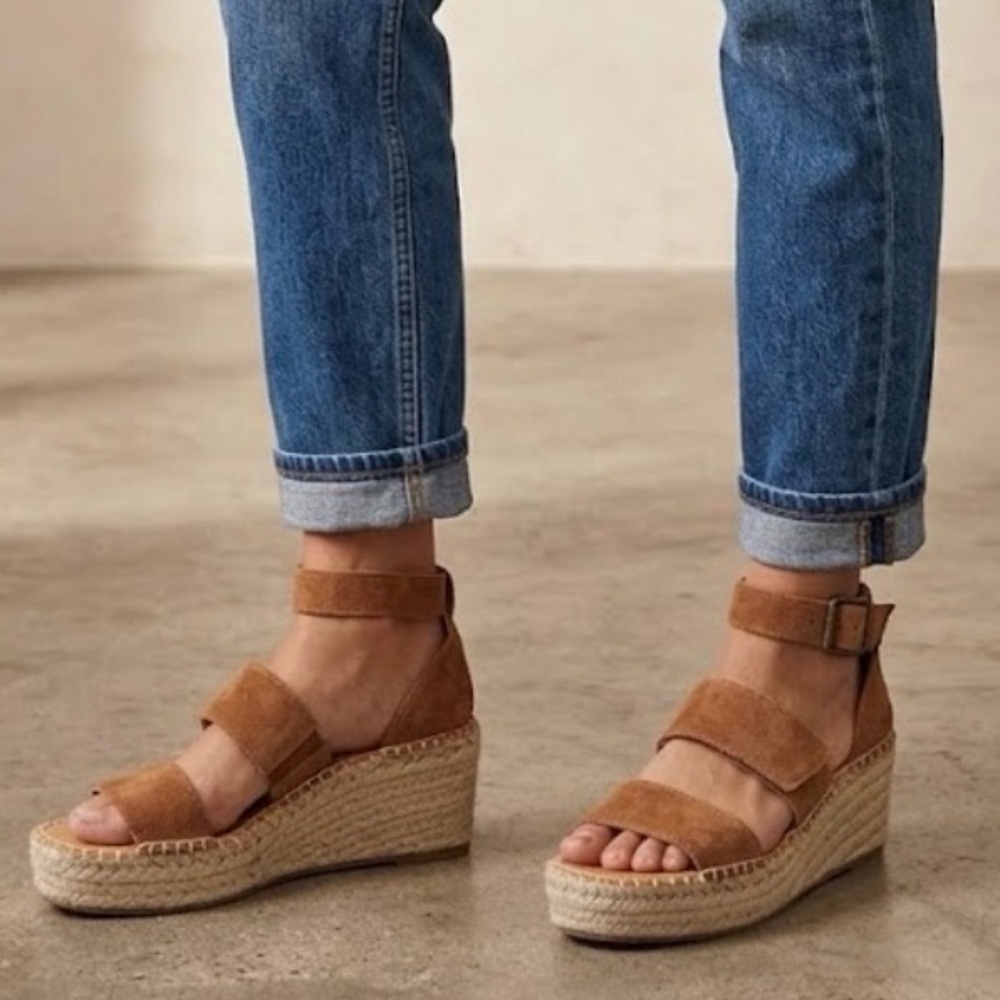 Soludos Palma Suede Wedge Sandal Size 7.5 
NWOT